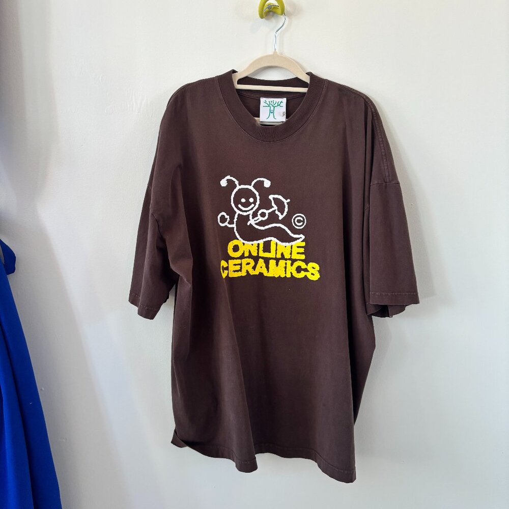 Online Ceramics Brown Worm Tee